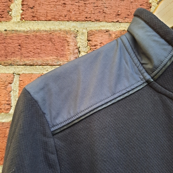 Calvin Klein Lightweight Faux Leather Trim Full Zip Jacket Everyday Work Travel - Picture 2 of 13